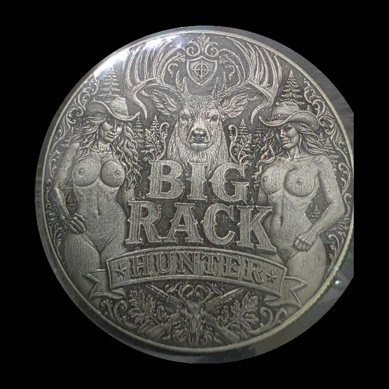 Big Rack Hunter — original engraved dollar photograph by TxLooT